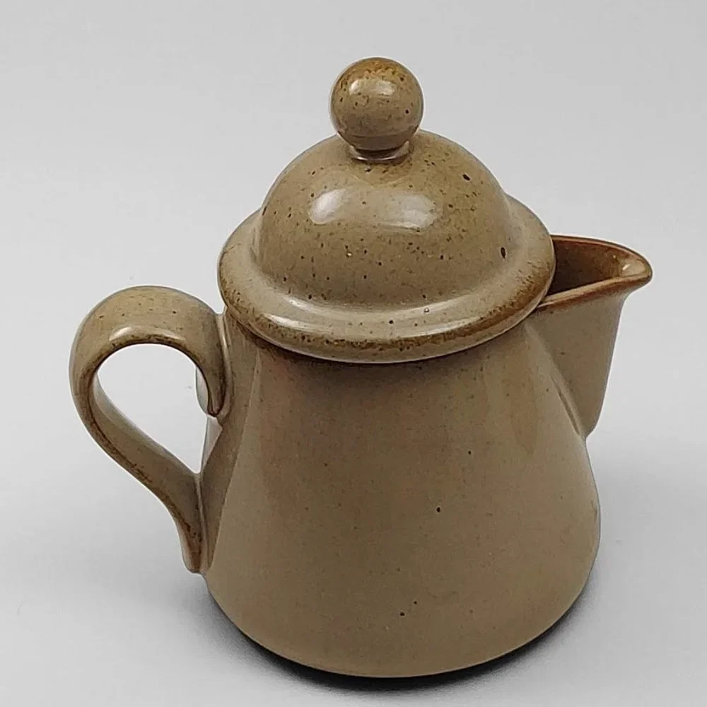 Vintage Dansk Speckled Tan Spice Creamer with Lid - Picture 2 of 6